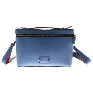 CHRISTIAN Louboutin KYPI POUCH Leather Shoulder Bag Blue